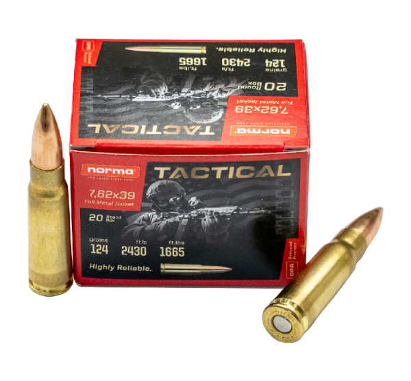 Norma Tactical 7,62x39 FMJ 8g/124grs.